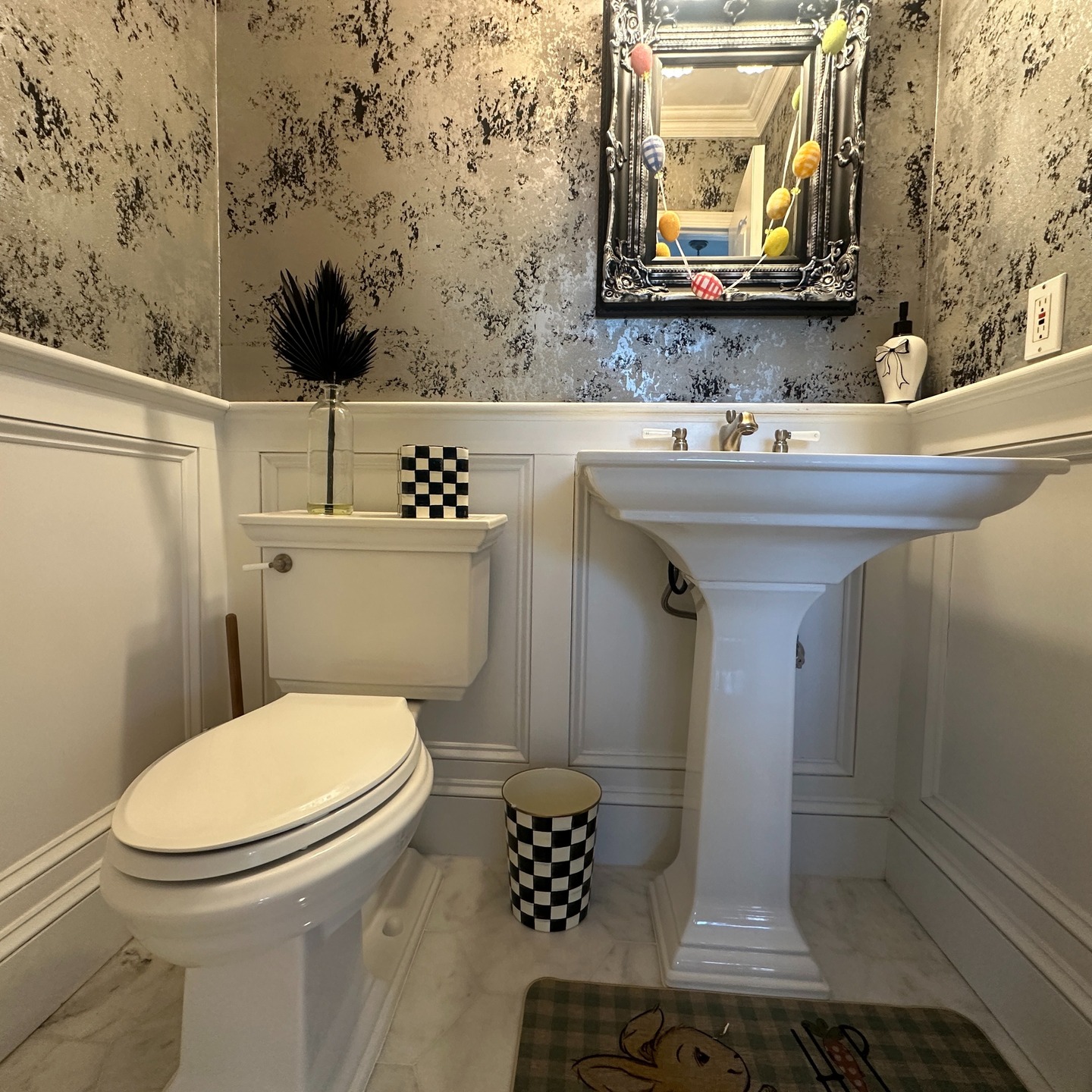 Complete bathroom renovation with accent tile