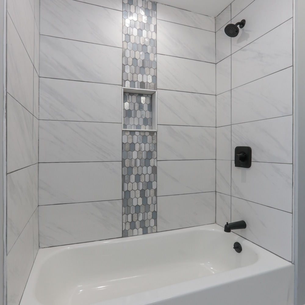 Full bathroom transformation with modern design