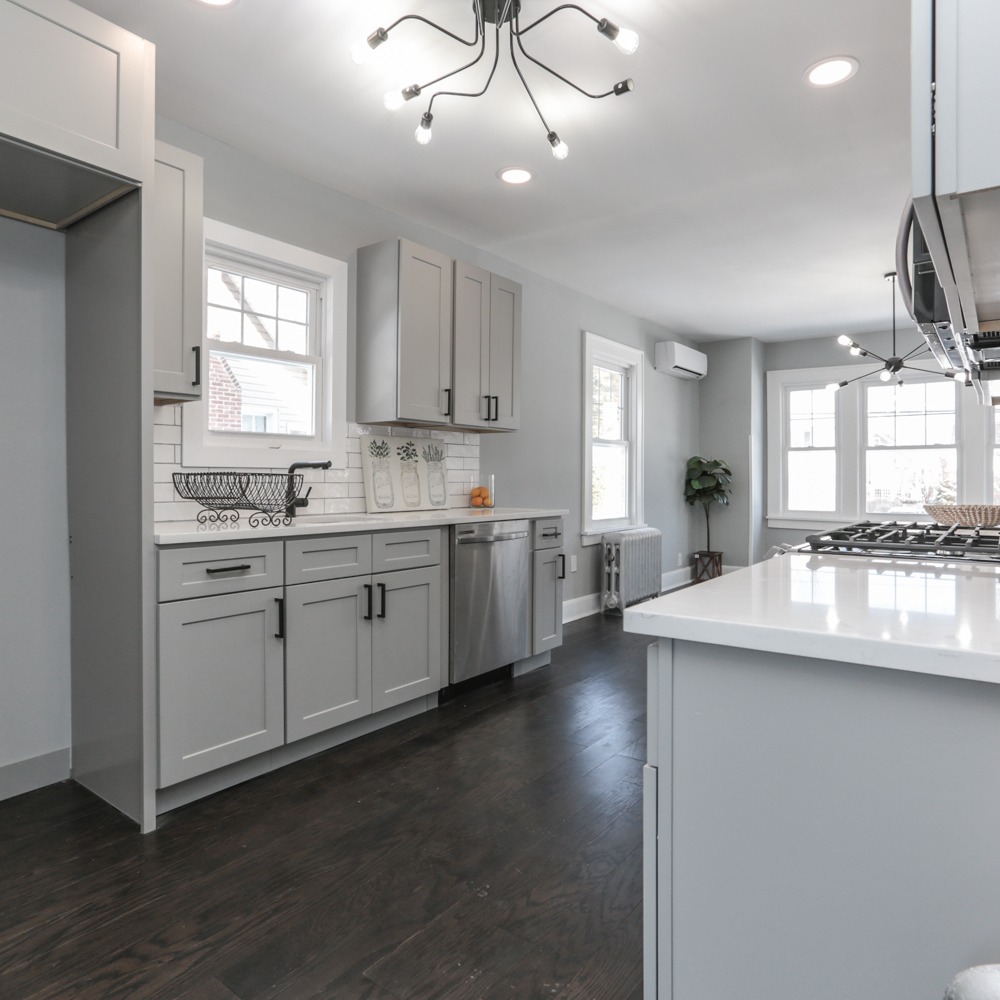 Complete kitchen overhaul with new flooring